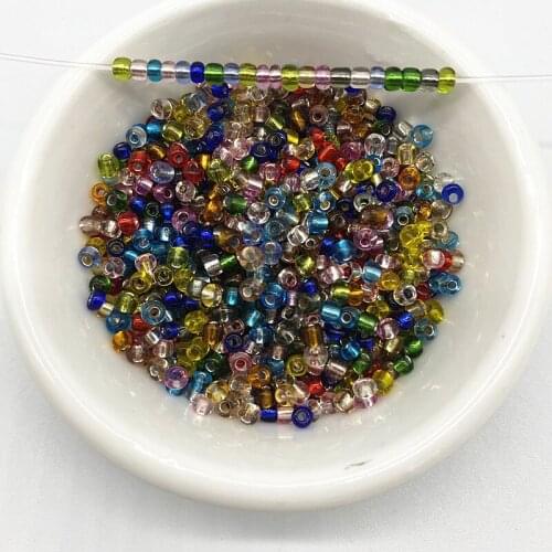 15g 2--4mm Unreal Color Filled with Silver Rice Beads Charm Czech Glass Seed Beads for Jewelry Making DIY Bracelet Necklace #34