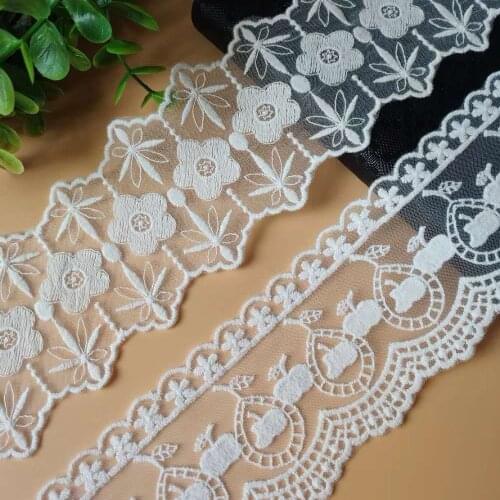 19 Yards Cotton Mesh Embroidery Lace Fabric Needlework Sewing Accessories Dress Decoration Garment Swiss Lace Latest 220