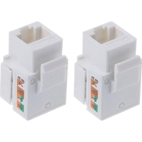 2Pcs CAT6 Network Module Information Socket RJ45 Connector Adapter Keystone Jack Network Socket