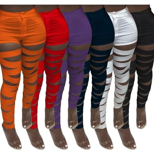 2021 Hot Style Sexy Pants with Cloth Stripe