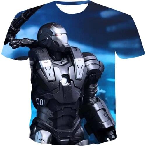 2021 New 3d Printed Round Neck T-Shirt, Robot, Casual Fashion, Street Hip-hop Men Xxs-6xl