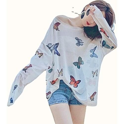 2021 Women Dress Summer O Neck Ladies Blouse Shirt Swimming Tops Butterfly Bikini Cover Up Swimwear Beach Dress Salida De