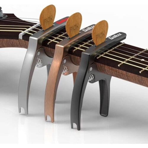 3in1 Zinc Metal Capo for Acoustic and Electric Guitars (with Pick Holder) Ukulele Mandolin Banjo Classical Guitar Accessories