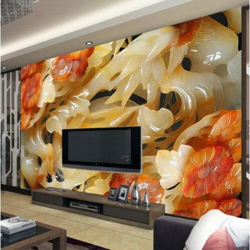 3D Embossed Wallpaper Chinese Style Pattern TV Background Modern Europe Wall Art Mural for Living Room Large Painting Home Decor