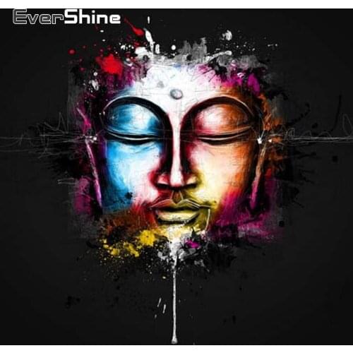 EverShine 5D DIY Diamond Embroidery Religion Full Drill Square Diamond Painting Buddha Mosaic Cross Stitch Portrait Home Decor
