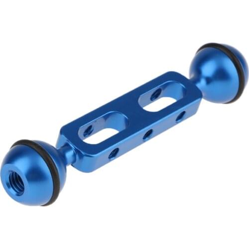 Aluminum Dual Ball Diving Ball Joint Arm Connector for Underwater Photography Camera Housing Blue