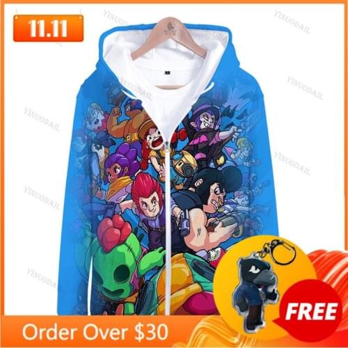 Browlings 3 To 14 Years Spike Kids Hoodies Browlers 3D Printed Sweatshirt Boys Girls Cartoon Star, Jacket Tops Teen Clothes