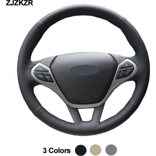 Car Steering-Wheel Cover Wrap Black Beige Gray Hand Sewing For Chery Arrizo 7 7e 2013-2017 2018 Arrizo 3 2015 Car Accessories