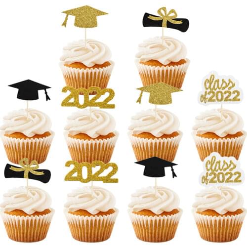 Black Bachelor Cap Cake Topper Class Of 2021 Graduation Party Cupcake Topper For Student Celebration Graduate Grad Cake Wrapping