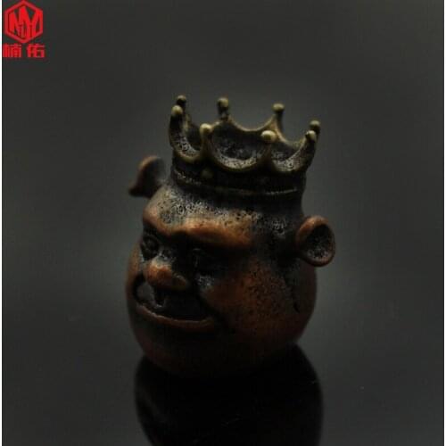 EDC Brass Knife Bead 1PCS King Shrek Lanyard Paracord Bracelet Keychain DIY Pendant