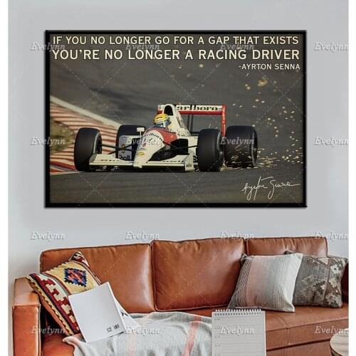 If You No Longer Go For A Gap That Exists You're No Longer A Racing Driver Poster Wall Art Prints Home Decor Canvas Unique Gift
