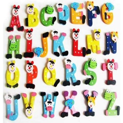 Wooden Cartoon Alphabet Refrigerator Stick Wooden Cartoon Alphabet Refrigerator Stick Fridge Magnet Fridge Magnet Decor
