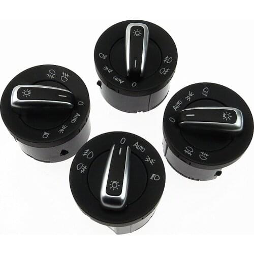 Chrome AUTO Headlight Fog Control Switch Knob For Golf MK5 MK6 Passat B6 3C Tiguan Rabbit 5ND 941 431 B XSH