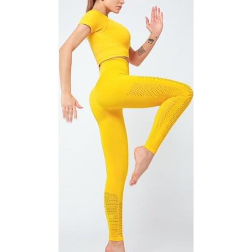Lycra Gym Set Women Sportswear Seamless Yoga Fitness Suit 2021 Active Wear Sport Clothes for Women Tracksuit Yellow Orange