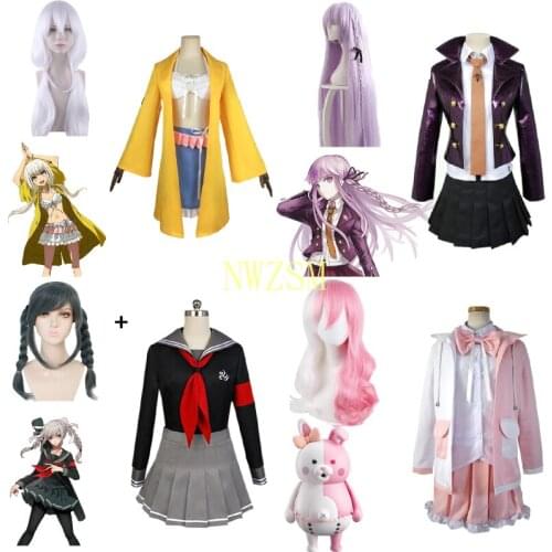Peko Pekoyama Monomi Kirigiri Kyouko Angie Yonaga Cosplay Costume Danganronpa Cosplay Wig Costumes Halloween Costumes for Women