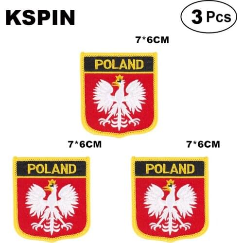 Poland Shiled Shape flag patches national flag patches for Cothing DIY Decoration
