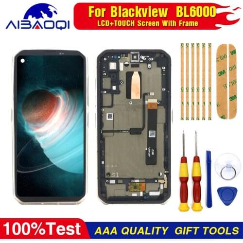 New 6.36 Inch Touch Screen+1080*2300 LCD Display+Frame Assembly Replacement For Blackview BL6000 Pro Android 10.0 Phone