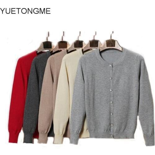 Antumn Cardigan Women Winter 2020 Long Sleeve Oversized Button Knitted Sweater small O Neck Knitwear SW150