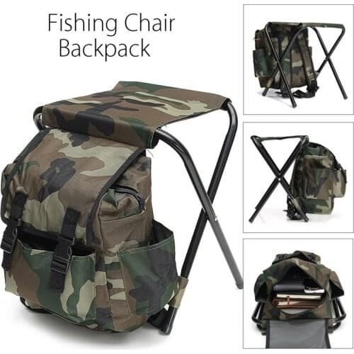 Outdoor Camouflage Folding Fishing Chairs Fodable Portable Fishing Stool Large Capacity Sketching with Bags