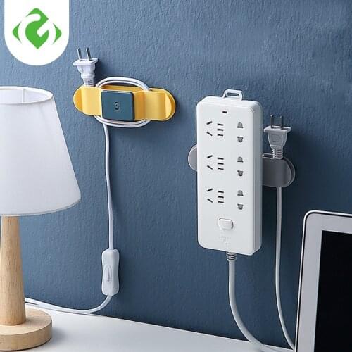 Perforated Punch-free Wall-mounted Socket Router Holder Socket Transparent Storage Self-adhesive Cable Home Decor Organizer