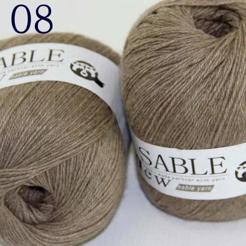 Sale 2*50gr Super Soft Pure Sable Cashmere Wrap Shawls Hand Knit Wool Crochet Yarn 243-08 Khaki