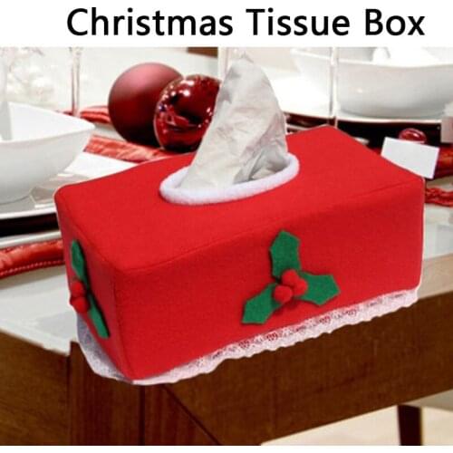Merry Christmas Santa Claus Snowman Tissue Box Cover Table Decor Christmas Decor