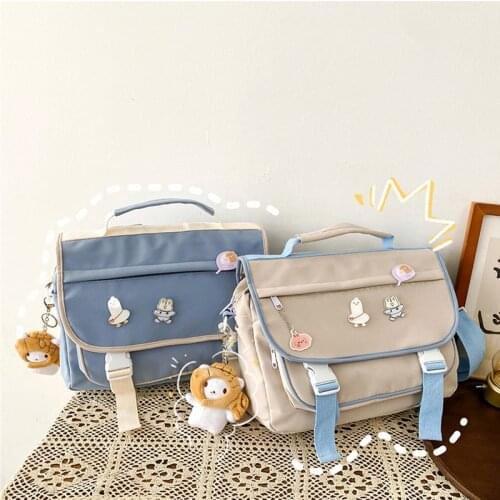 Womens Bag High Quality Multifunction Waterproof Nylon Womens Backpack Button Portable Small SchoolBag Female Cute Backpack