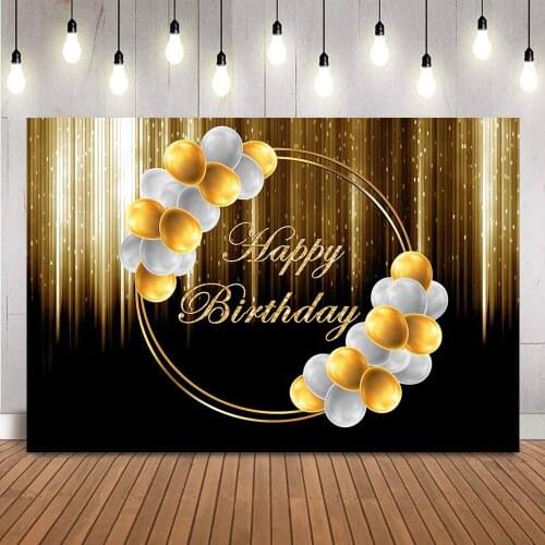 Gold Glitter backdrop happy birthday party background womens birthday party dessert cake banner decorations photo booth props