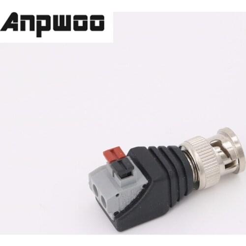 BNC Male Plug Push Fastening Type 12V Connector CCTV Cameras Socket Adapter System Accessories