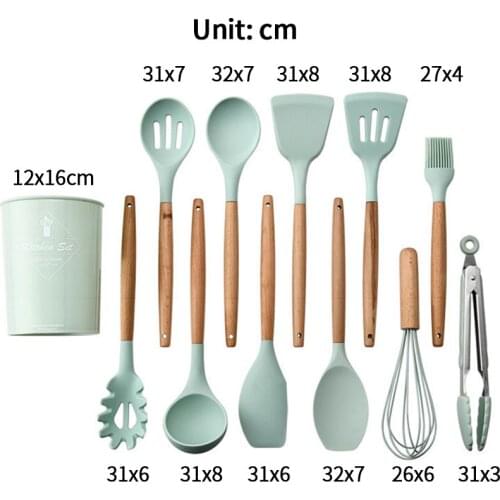 Silicone Kitchenware Cooking Utensils Set Non-stick Cookware Cooking Tool Spatula Ladle Egg Beaters Shovel Kitchen Utensils Set