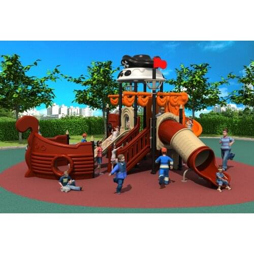 Standard exported outdoor plastic playground equipment park slide pirates ship play structrue YLW-OUT171076