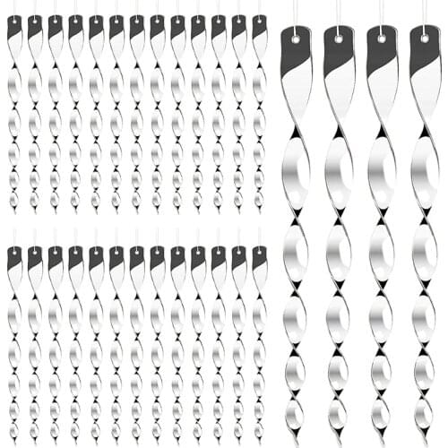 Bird Repellent Reflective Scare Rods Hanging Silver Plastic Rod Reflective Bird Deterrent Device Garden Decorative