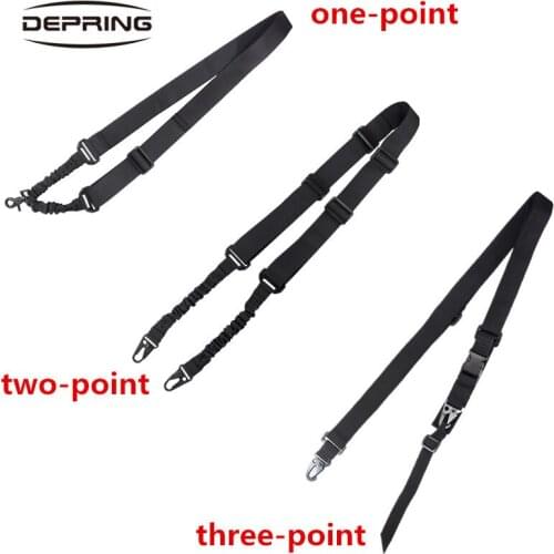 Tactical Hunting Airsoft Single One Two Three Points Rifle Sling Adjustable Bungee Gun Sling Strap System Army Rifle Belts
