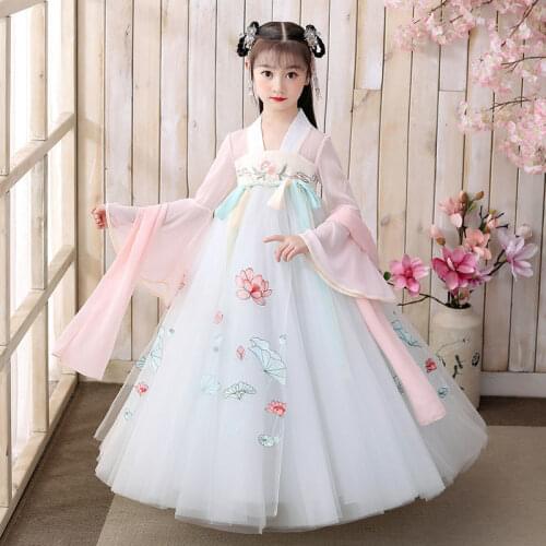 Traditional Chinese Clothing Ancient Costume Girls Hanfu Fairy Dress Princess Festival Outfit Retro Folk Dance Performance Dress