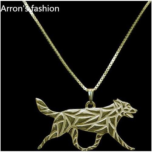 Trendy cute Australian Kelpie dog pendant necklace women plated silver statement necklace men animal jewelry cs go
