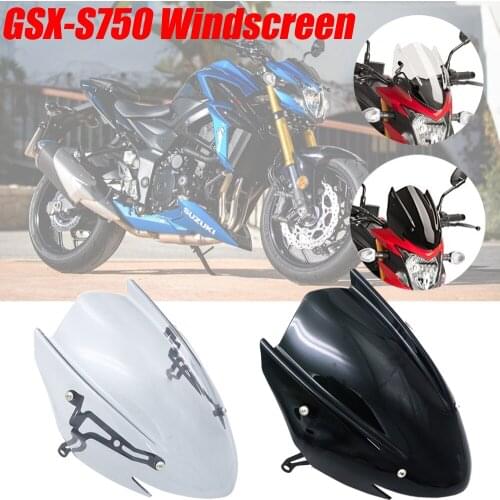 For Suzuki GSX-S750 GSXS750 GSXS 750 2017 2018 2019 Windscreen Windshield Shield Screen with Bracket Motorcycle Accessories