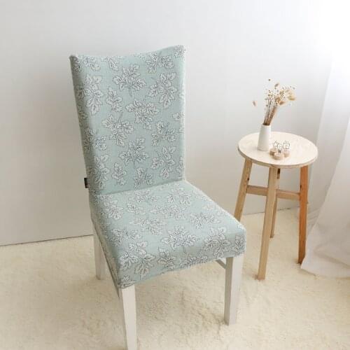 High-Grade Dining Chair with Jacquard Fabric High Back Maple leaf Pattern Custom one-pieces Hotel Chair Cover 2 Colors Elastic