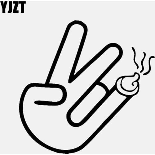YJZT 13.5CM*13.2CM Shocker Hand Dirty Finger Vinyl Decal Car Sticker Black/Silver C3-1911