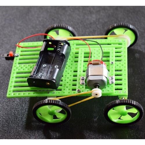 Yuanmbm green car scientific physics experimental Educational toys/DIY technology production/baby toys for children