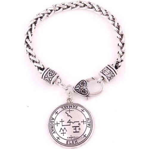 Unisex Bangle Bracelet Jewelry Religions Viking Style Special Runes Archangel SAMAEL Talisman Amulet Provide Dropshipping