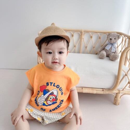 Sleeveless Vest+ Shorts for Boys Outfits Infants Childrens Clothing Clothes for Newborns Summer 2pcs Sets for Kids From 0 To 3Y