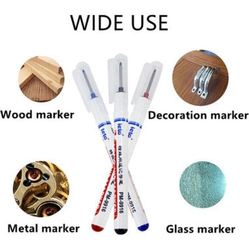 1Pc 20mm Writing Carpenter Construction Deep Hole Home Decoration Water Resistant Quick Drying Marker Pen Multifunction Long Nib