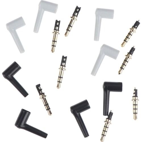 2pcs/lot New 90 Degrees 3.5mm Stereo Headset Plug Jack 3 4 Pole 3.5 Gold Plated