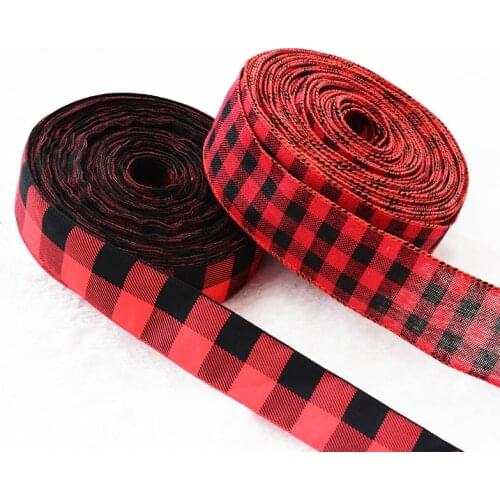 2 Yard Grid Printed Grosgrain Ribbons DIY Crafts Headwear Gift Wrapping Belt Party Christmas Decoration 38mm,50mm