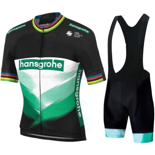 2021 Boraful Hansgrohe Ropa Ciclismo Hombre Summer Cycling Jersey Breathable Men Short Sleeve Shirt Bike Bib Shorts 9D Gel Pad