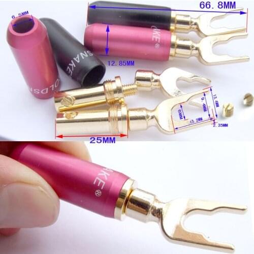 24K Gilt Speaker fork Terminal BINDING POSTS Spade 5.5 mm