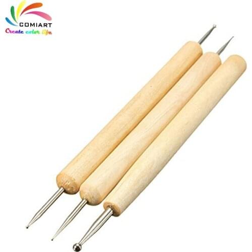 3pcs Ball Stylus Sculpte Model Modelling Clay Pottery Ceramic Wax Sculpture Pattern Molding Paint Tool