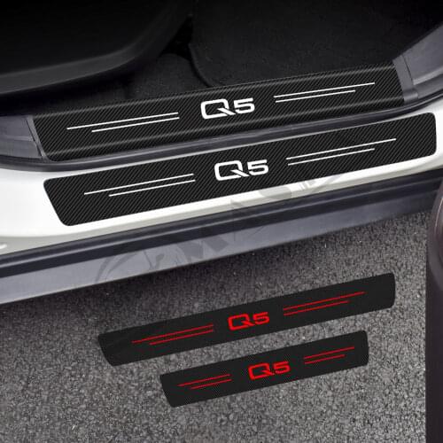 For Audi Q5 8R FY 2009 2010 2011 2012 2013 2014-Now Carbon Fiber Stickers Accessories Car Door Threshold Plate Sill Auto Product