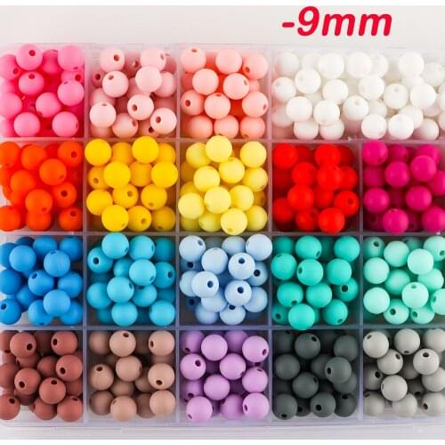 Kovict 500/1000/2000pcs Silicone Beads 9mm Round Perle Silicone Dentition Baby Teething Beads For Jewelry Making Baby Products