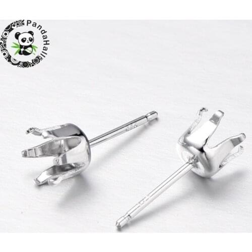 6pcs Sterling Silver stud earrings components stud earrings for women Making Jewelry Accessories 15x6mm; pin: 0.7mm F70